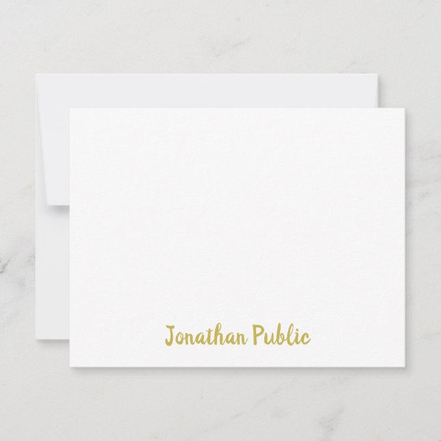 Gold Handwritten Script Text Personalized Template (Front)