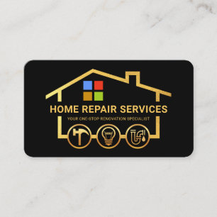 Gold Handyman Tools Building Business Card