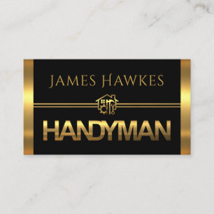 Gold Handyman Tools Panels Business Card