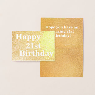 Gold Happy 21st Birthday Foil Card