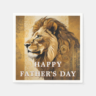 Gold Happy Fathers Day Napkin