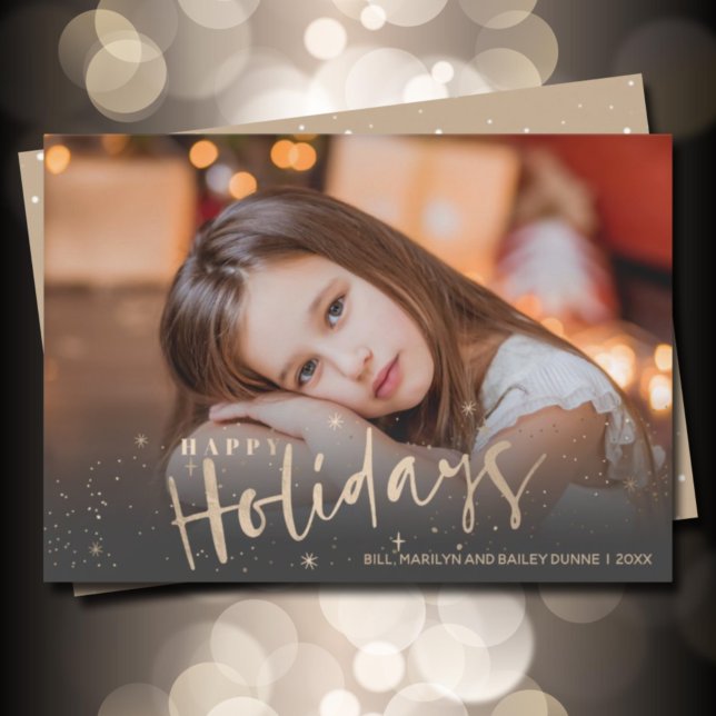 Gold Happy Holiday Card (Creator Uploaded)
