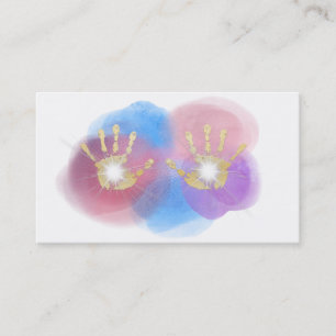 *~* Gold Healing Hands Radiating Energy Reiki Business Card