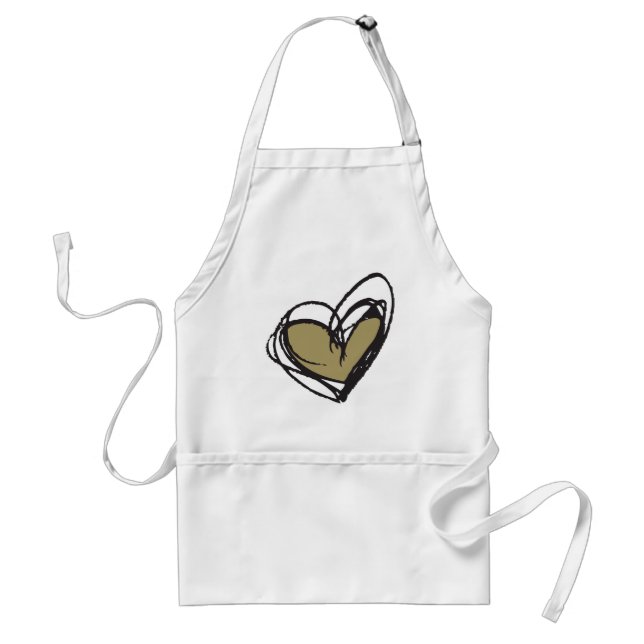 Gold Heart Apron — Trendy & Elegant (Front)