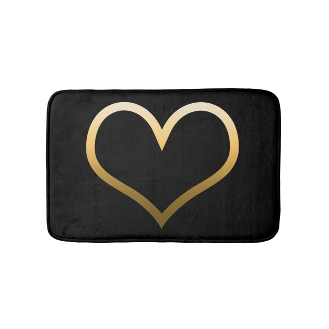 Gold Heart Bath Mat (Front)