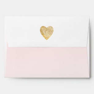 Gold Heart Blush Pink Ombre Envelopes