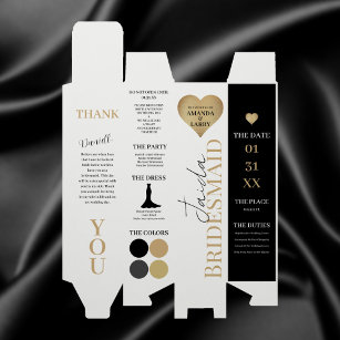 Gold Heart Bridesmaid Details Wine Gift Box