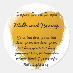 Gold Heart Customizable Soap Label
