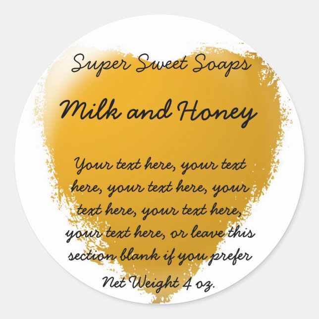 Gold Heart Customizable Soap Label (Front)