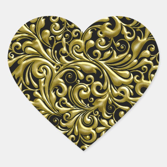 GOLD HEART ENVELOPE & FAVOR SEAL (Front)