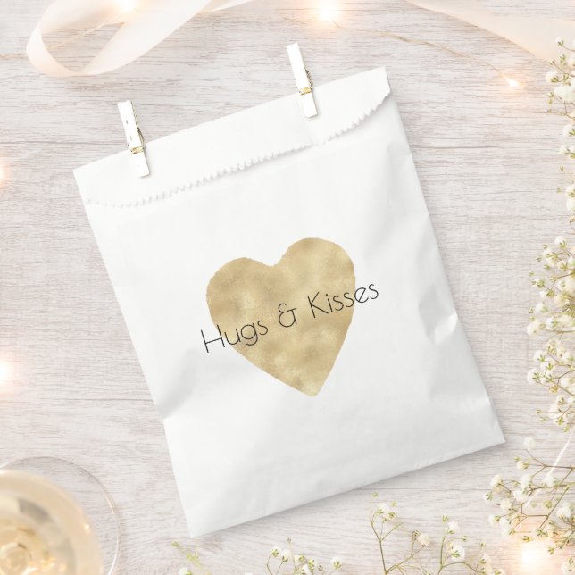 Gold Heart   Favour Bag (Clipped)