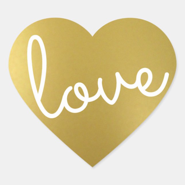 gold heart heart sticker (Front)