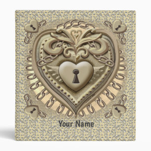 Gold Heart Lock custom binders