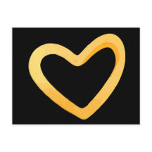Gold heart on black background