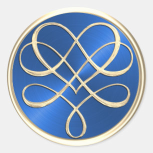 Gold Heart Ornament 38 Colour Options Background Classic Round Sticker