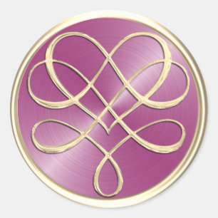 Gold Heart Ornament 38 Colour Options Background Classic Round Sticker