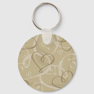Gold heart pattern keychain