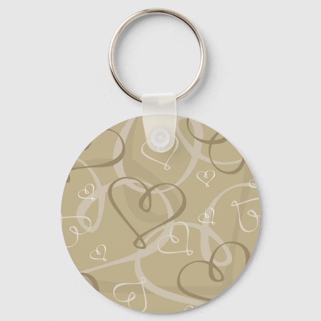 Gold heart pattern keychain (Front)