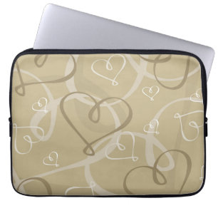 Gold heart pattern laptop sleeve