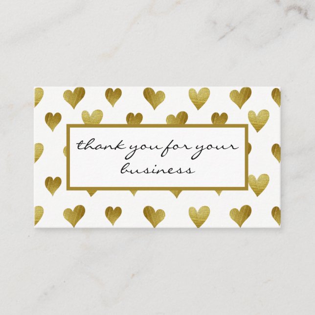 Gold Heart Pattern Loyalty Card (Front)