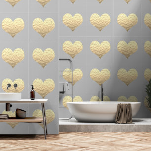 Gold Heart Patterns Grey Custom Color Cute Lovely Wallpaper