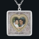 Gold Heart Photo Frame Necklace<br><div class="desc">Romantic  heart photo frame necklace to personalize adding your own photo and changing text, font, size and colour as well you prefer. Very pretty as wedding favour for your guests!</div>