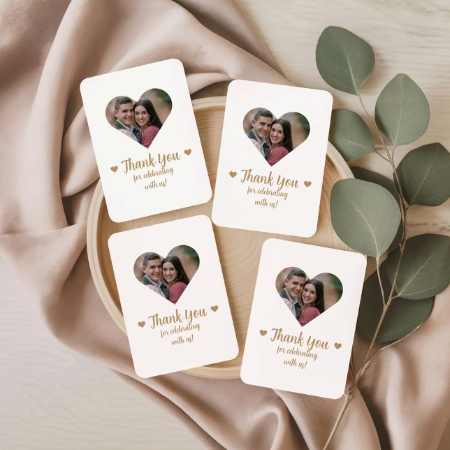 Gold Heart Photo Wedding Favour Playing Cards (Creator Uploaded)