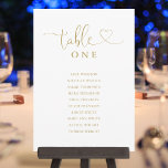 Gold Heart Script Table Number Seating Chart<br><div class="desc">These elegant gold heart script double-sided table number seating chart cards are perfect for all celebrations. Designed by Thisisnotme©</div>