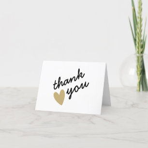 Gold Heart Simple Sincere Thank You