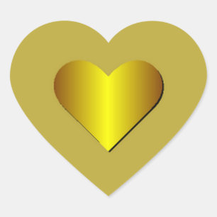 Gold Heart Sticker