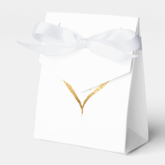 Gold Heart Thank You Bridal Wedding  Favor Box (Front Side)