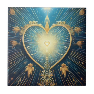Gold Heart  Tile