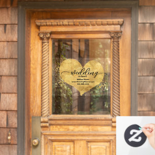 Gold Heart, Wedding Planner/ transparent Window Cling