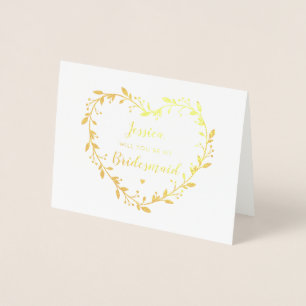 Gold Heart Wreath_Will You Be My Bridesmaid Cards