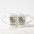 Gold Hearts Confetti 50th Anniversary Mr Mrs Right