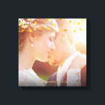Gold Hearts Confetti Wedding Photo Canvas Print<br><div class="desc">Customise with your own photo and names. Featuring elegant gold hearts confetti. Designed by Pure Piglet© at www.zazzle.com/purepiglet*.</div>