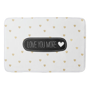 Gold Hearts Love You More Bath Mat