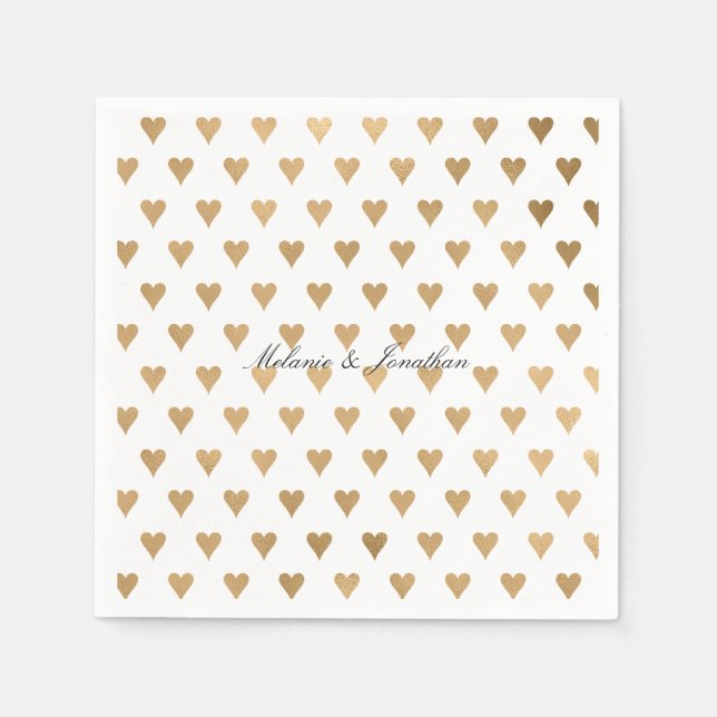 Gold Hearts Napkin (Front)