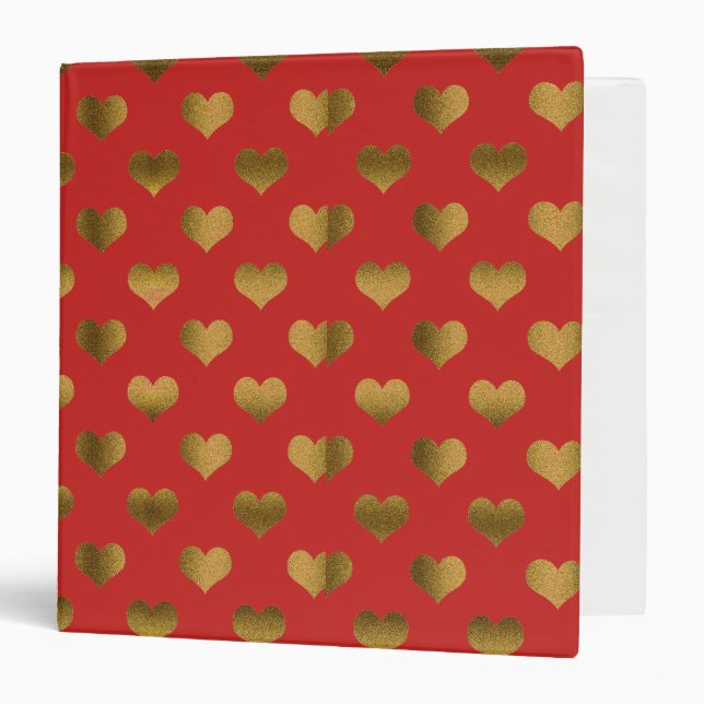 Gold Hearts on Red Binder (Front/Inside)
