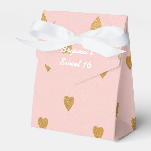 Gold Hearts rose Ballotins de fête d'anniversaire (Verso)