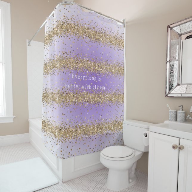 Gold Hearts Sparkle Purple Glitter quote  (In Situ)