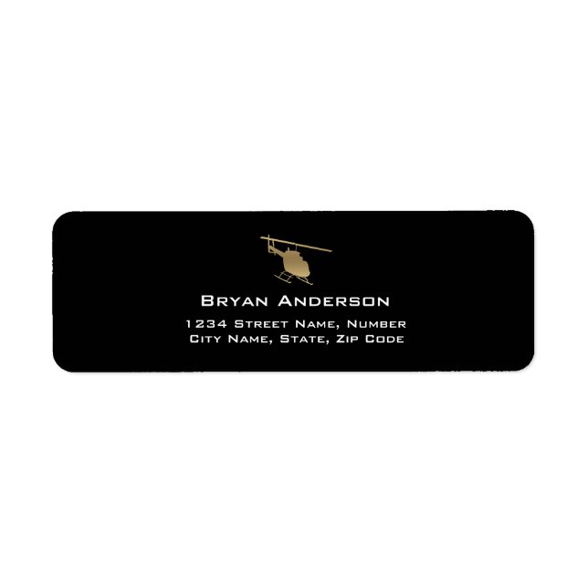 Gold Helicopter Address Label (Front)