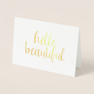 Gold Hello Beautiful Foil Card