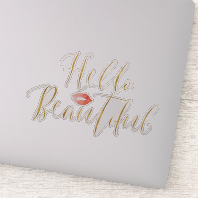 Gold Hello Beautiful Lips (Detail)