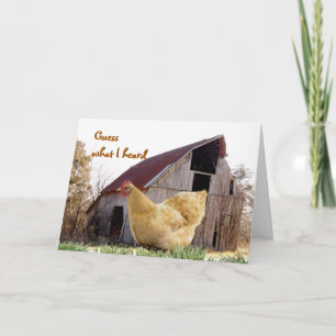 Gold Hen and Old Barn - customize any occasion Card