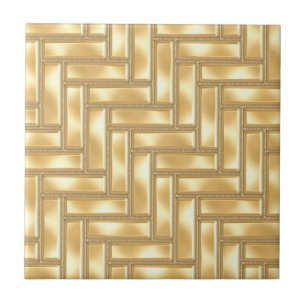 Gold Herringbone Tile