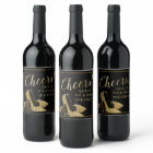 Gold High Heel Shoe Cheers Wine Bottle Labels