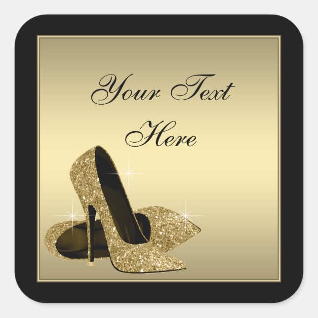Gold High Heel Shoes Envelope Seal Party Favour (Front)