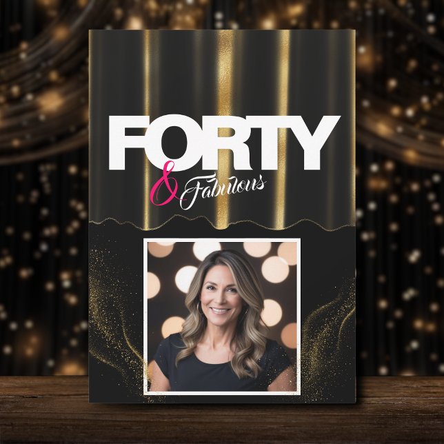 Gold High Heels Elegant 40 & Fabulous Birthday Invitation (Creator Uploaded)