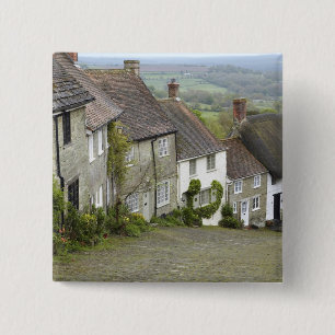 Gold Hill, Shaftesbury, Dorset, England, United 2 Inch Square Button
